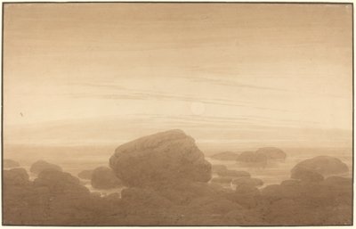 Moonrise on an Empty Shore by Caspar David Friedrich